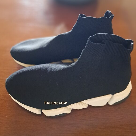 BLACK BLACK BALENCIAGA SPEED SNEAKERS MENS 12 - Picture 2 of 8